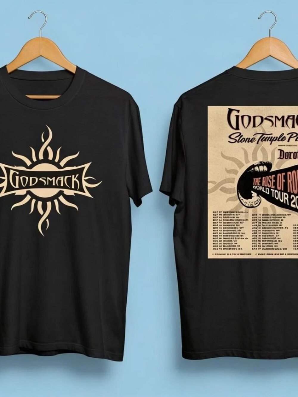 Godsmack The Rise Of Rock World Tour 2026 Schedule Two Sided Unisex T-Shirt
